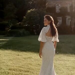 Elegant White Lace Gown